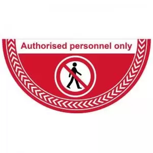 Image of Authorised Personnel Only Floor Graphic adheres to most smooth clean