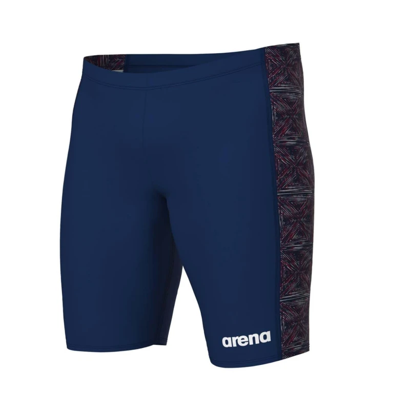 Image of Arena Abstract Tiles Jammer Swim Shorts - Blue Blue 26 inch