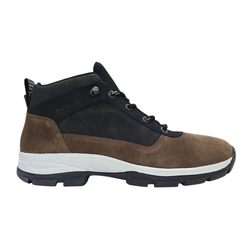 Image of Firetrap Mens Delia Premium Leather Ankle Lace Up Hiker Rugged Boots Brown/Black male 7 (41)