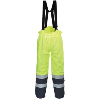 Image of Portwest - FR78YNRL - sz L Bizflame Multi Arc Hi-Vis Trouser - Yellow/Navy