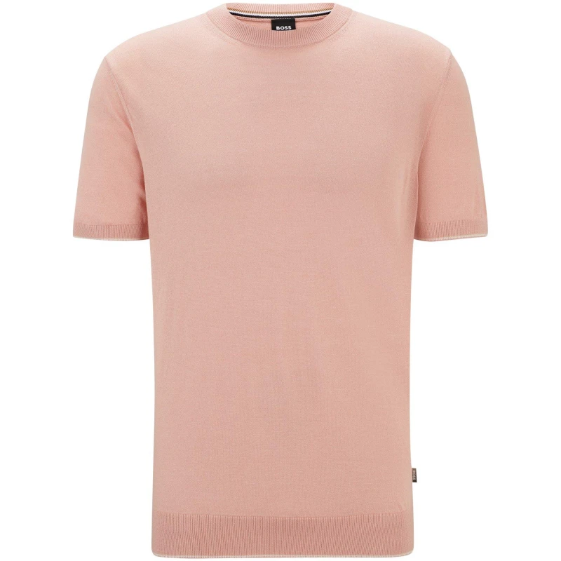 Image of Boss Mens Tramonte Knitted Top Open Pink male M
