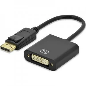 Image of ednet DisplayPort / DVI Cable 15.00cm gold plated connectors, screwable Black [1x DisplayPort plug - 1x DVI socket 29-pin]