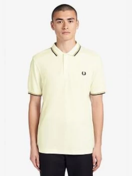 image of Fred Perry Twin Tipped Polo Shirt - Off White, Size S, Men