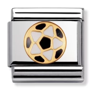 Nomination CLASSIC Gold Sports Black White Football Charm 030204/17