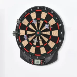 image of HOMCOM Plastic Electronic Dartboard w/ 6 Darts Black