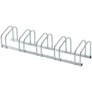 Image of Homcom 5 Bike Parking Rack Silver