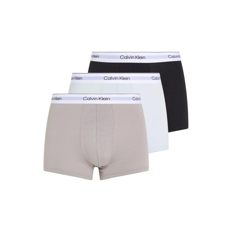 Image of Calvin Klein 3 Pack Modern Cotton Trunks Black/Ash/Plein Air L