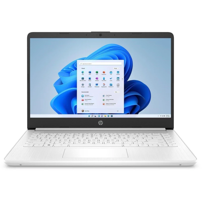 Image of HP 14s Laptop - Intel Celeron, 4GB, 128GB, Win 11 - White White One Size