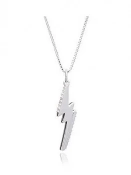 image of Rachel Jackson London Sterling Silver Lightning Bolt Pendant Necklace