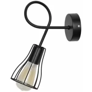 image of Helam Oxford Wall Lamp Black 10cm