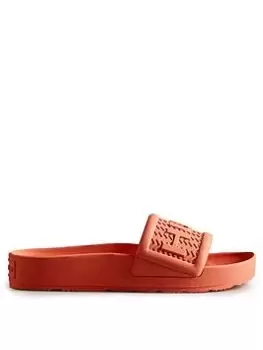 Image of Hunter Bloom Algae Foam Slide, Orange, Size 4, Women