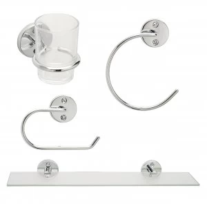 image of Wickes 4 Piece Bathroom Accessory Set