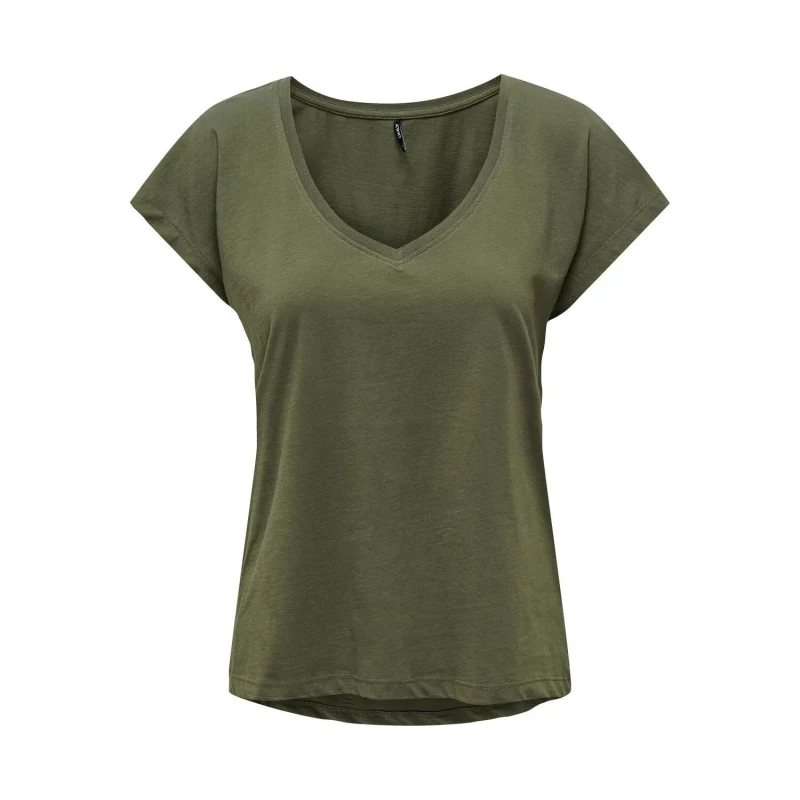 Image of Only Womens v-neck T-Shirt Only Winnie Vert Female S
