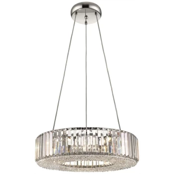 image of Spring Lighting - 6 Light Large Ceiling Pendant Chrome, Clear with Crystals, G9