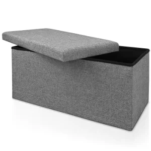 image of Storage Bench Grey 80x40x40cm Foldable