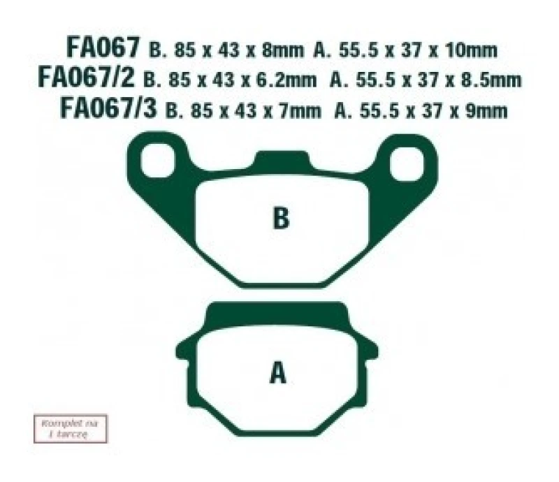 Image of EBC Brakes SFA067HH Brake pad set Brake Pad Set,disc brake (402)