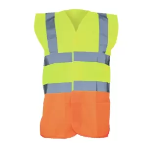 Yoko Unisex Premium Hi-Vis Waistcoat Vest / Jacket (Pack of 2) (L) (Hi Vis Yellow/Orange)