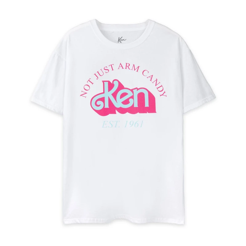 Image of Barbie Men Short Sleeved T-Shirt in White Size: large White L Male 5063203028177