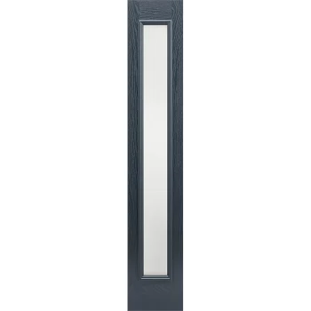 image of Frosted External Glazed Anthracite Grey GRP 1 Lite Sidelight - 356 x 2032mm