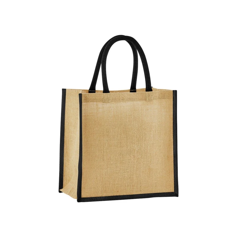 Image of Westford Mill Womens Mini Starched Jute 6L Shopper Bag in True Black True Black Female One Size
