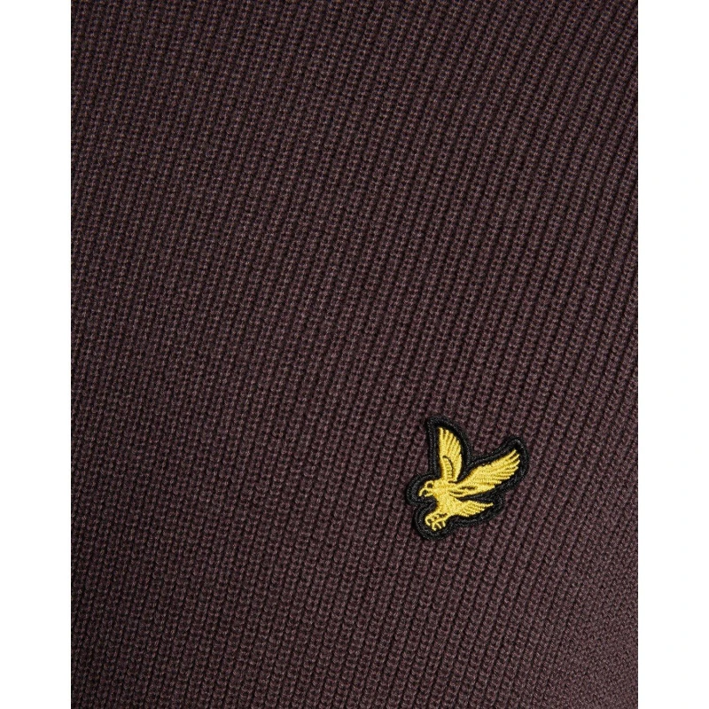 Image of Lyle and Scott Mens Rib Crew Neck Jumper Espresso male XS