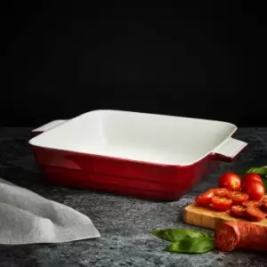 image of Barbary & Oak Ceramic 26cm Square Oven Dish Red