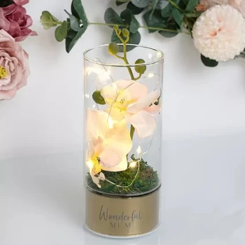 image of Peaches & Cream Tube Orchid Flowers LED Light - Mum