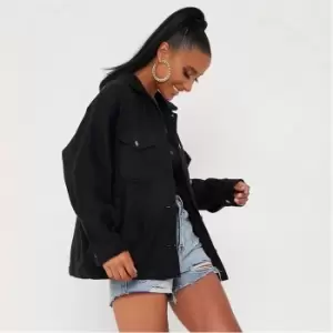 image of I Saw It First Basic Jersey Shacket - Black