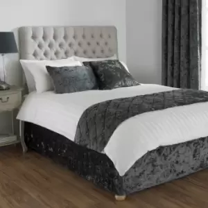 Image of Verona Crushed Velvet Bed Runner Pewter