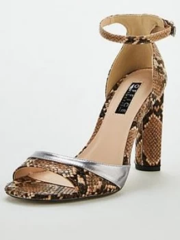 image of Office Hila Wide Fit Heeled Sandals - Snake