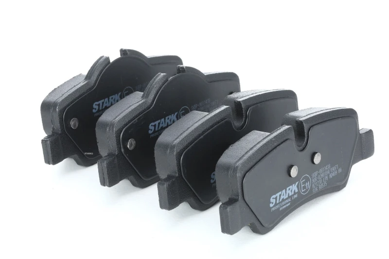Image of STARK SKBP-0011438 Brake pad set Rear Axle, excl. wear warning contact, with anti-squeak plate Brake Pad Set,disc brake (402)