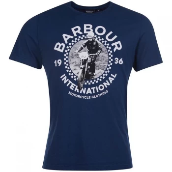 Image of Barbour International Archive Checkers T-Shirt - Dress Blue BL78