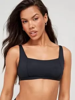 Accessorize Square Neck Bikini Top - Black, Size 12, Women