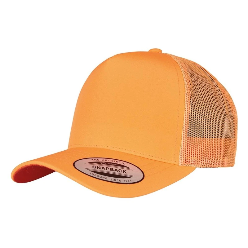 Image of Flexfit Mens Neon Retro Trucker Cap in Orange Orange Male One Size