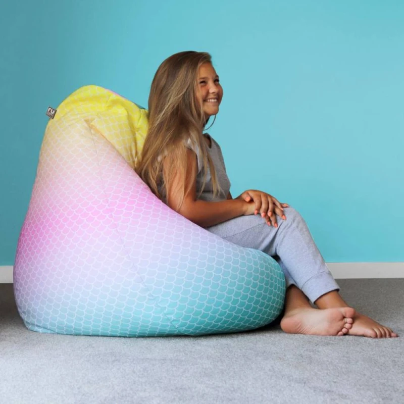 Image of rucomfy Beanbags rucomfy Mermaid Ombre Extra Large Classic Beanbag, Multi 098-XLC-MM