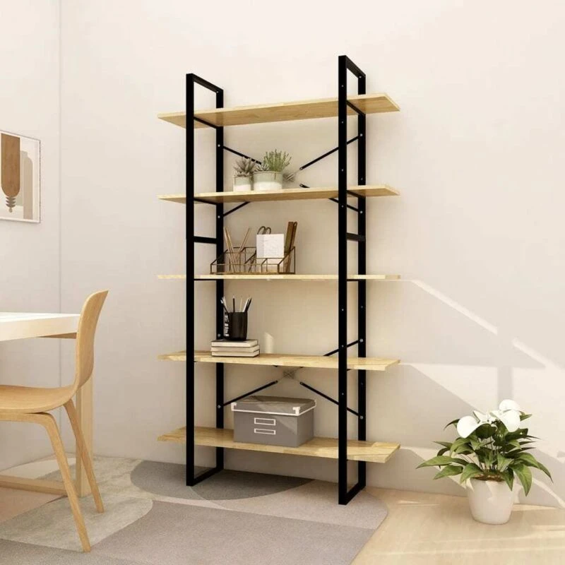 Image of VIDAXL 5-Tier Book Cabinet 100x30x175cm Pinewood vidaXL 8720286649596