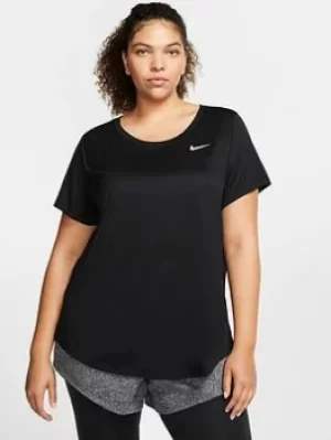 image of Nike Training Dry Tee (Curve), Black, Size 26-28=3X, Women