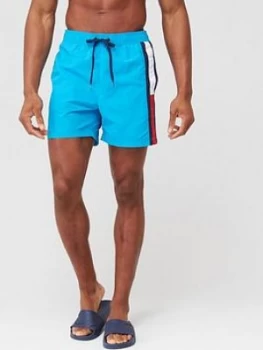 Image of Tommy Hilfiger Side Flag Swimshort - Azure, Azure, Size 2XL, Men