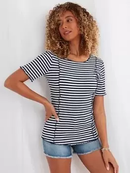 Joe Browns Joe Browns Simple Stripe T-Shirt - White, Size 16, Women