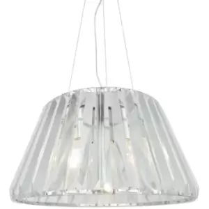 image of Zumaline Paria Dome Pendant Ceiling Light, Chrome, Clear, 1x E27