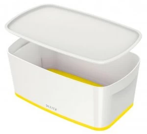 Image of Leitz MyBox Small with Lid WOW White Yellow