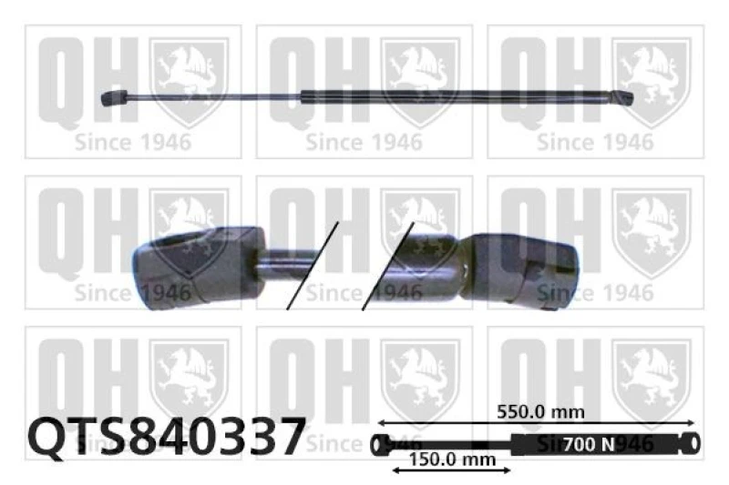 Image of QUINTON HAZELL Tailgate strut QUINTON HAZELL QTS840337