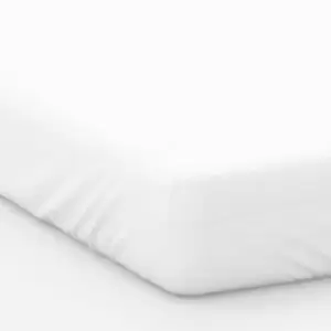Image of Belledorm 100% Cotton Percale 200 Thread Count 15" Extra Deep Fitted Sheet, White, Double