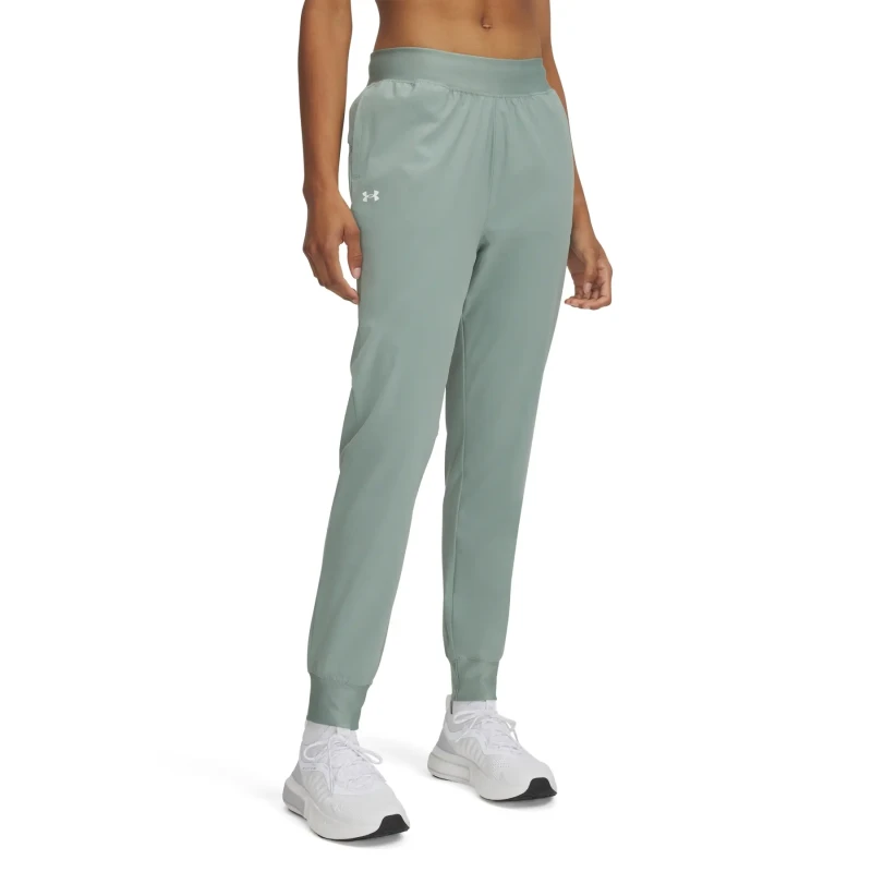 Image of Under Armour High Rise Woven Tracksuit Bottoms Womens - Green Green 8