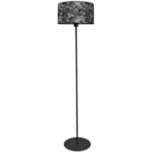 image of Helam Lighting - Helam Abba Floor Lamp With Shade Black, Silver 40cm