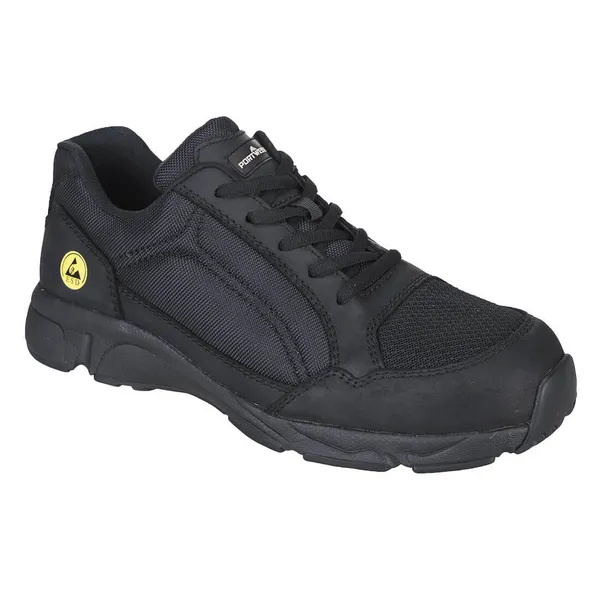 Image of Portwest Tees ESD Non Metallic Safety Trainers FT62BKR43 Colour: Black