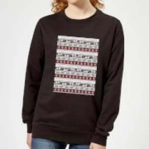 Image of Star Wars AT-AT Pattern Womens Christmas Sweatshirt - Black