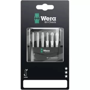 Image of Wera 05073638001 Premium Mini-Check PH/PZ/Torx Bits, 6 Piece Set
