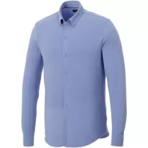 Image of Elevate Mens Bigelow Long Sleeve Pique Shirt (3XL) (Light Blue)