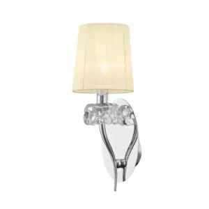 Image of Loewe Wall Lamp Switched 1 Light E14, Polished Chrome With Cream Shade